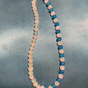 Multi-color blue glass bead necklace